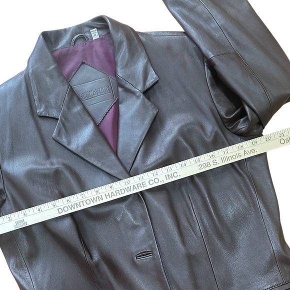 Preston & York Brown Leather Women’s Jacket Blazer Lamb Skin M in EUC - Picture 11 of 16